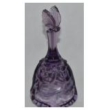 Fenton Amethyst Butterfly Art Glass Bell 6.5't