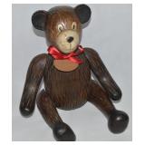 Vintage All Wood Jointed Teddy Bear w/ Original