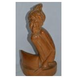 MCM Bali Signed Carved Wooden Figural Statue