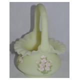Fenton UV Reactive Handpainted Custard Glass