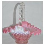 Vtg Fenton Cranberry Opalescent Hobnail Art Glass