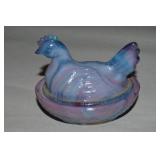 Boyd Lavender Slag Glass Master Salt Hen on Nest