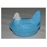 Westmoreland Blue Opaque w/ White Head Glass