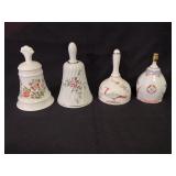 (4) China / Porcelain Bells: Haviland, Aynsley,