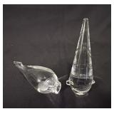 Orrefors & Hadeland Crystal Figures: 4.5" & 3.5"