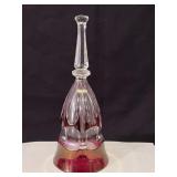 Czech Bohemian Cut Crystal Ruby Flash Bell 7"