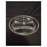 Imperial Candlewick Glass 3 Part Serving Dish