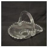 Imperial Candlewick Glass Handled Basket 5"