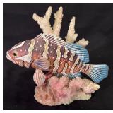 Sculptured Sea View Grouper Fish w/ Coral 6.25x 5