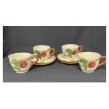 (4) Franciscan Apple USA Cup & Saucer Sets 2.75"