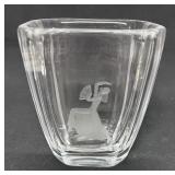 Orrefors Sweden Etched Crystal Dancing Lady w/Fan