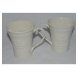 Belleek Irish Porcelain Pair of Claddagh Mugs 4.25