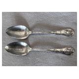 (2) 1933 Century of Progress Silverplate 6" Spoons