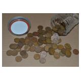 100 US Wheatie Pennies in Canning Jar