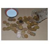 100 US Wheatie Pennies in Canning Jar