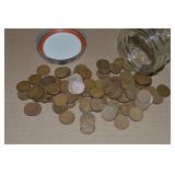 100 US Wheatie Pennies in Canning Jar