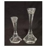 Mikasa Crystal Pair of 7 & 9" Candle Sticks