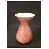 Art Glass Vase w/ Cased Swirl Design 6"
