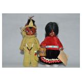 Vtg Carlson Dolls 6" Boy & Girl Indian Native