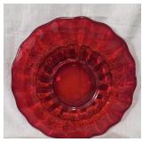 Amberina Glass Paneled Grape Lunch Plate 9.25