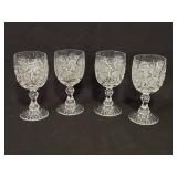 Set of (4) Cut Crystal Water Goblets