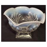 Northwood Opalescent Glass Shell Pattern Footed