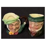 (2) Royal Doulton Character Toby Mug Jug 3 3/8"