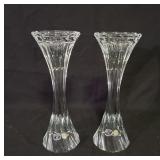 Bohemia Crystal 10" Tall Candlestick Pair