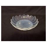 Vintage Opalescent 3 Footed Petal Bowl 7"