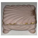 Vtg Cambridge Crown Tuscan Glass Trinket Box w/