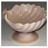 Vtg Cambridge Crown Tuscan Glass Shell Compote