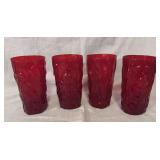 (4) Seneca Driftwood Ruby Highball Glasses 5 1/8"