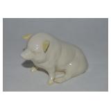 Belleek Irish Porcelain Lustre Pig Figurine 4.5"