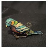 Antique Wind-up Tin Litho Hopper Bird Toy