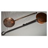 Primitive Copper & Iron Bed Warmer 22.75" +