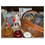 Misc Lot w/ Woodcrafts, Willow Tree, Clocks +