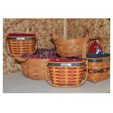 (5) Longaberger Baskets : Small w/ Inaugurals +