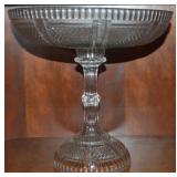 Antique 2pc Pressed Glass 10.5" tall Compote