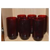(6) Vtg Anchor Hocking Royal Ruby 5" Glasses