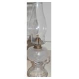 Antique Glass Oil Lamp w/ Finger Hold 14.5" tall