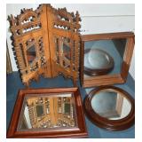 (4) Antique / Vintage Mirrors w/Scrollwork Folding