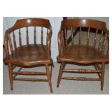 (2) Antique Barrel Back Pub / Captain