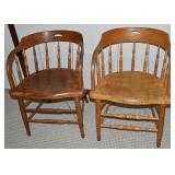 (2) Antique Barrel Back Pub / Captain