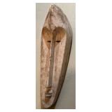 Vtg Carved Wood Gabon African Tribal Mask 27"L