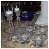 (6) Glass/Crystal Candle Holders w/ (2) 9 7/8"