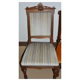 Antique Eastlake Carved Walnut Side Chair w/Front