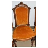 Antique Eastlake Carved Walnut Side Chair w/Front