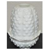Vtg Fenton Hobnail Milk Glass Fairy Lamp 4.5" tall