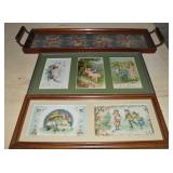 (2) Framed Sets of Antique Embossed Post Cards +