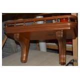 Vintage Handcrafted Wooden Wall Shelf w/ Rail